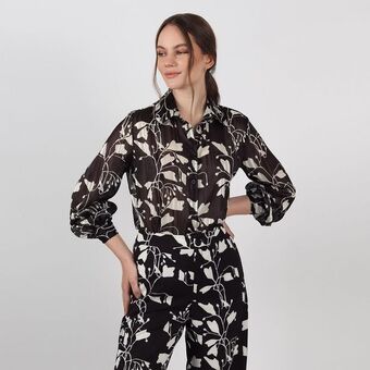 Fuera de Serie Blusa cuello camisero manga larga oferta