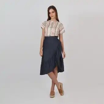 Falda jeans con cruce delantero