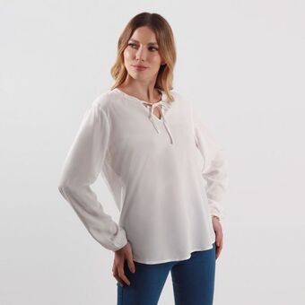 Fuera de Serie Blusa cuello redondo manga larga oferta