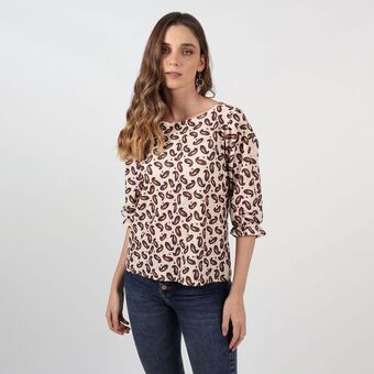 Fuera de Serie Blusa cuello redondo manga tres cuartos oferta