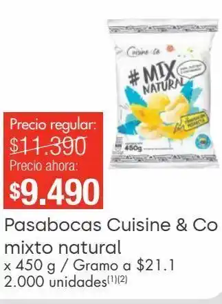 Metro Pasabocas cuisine & co mixto natural 450g oferta