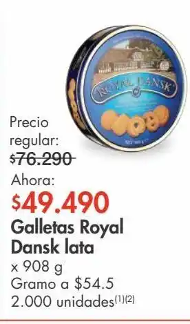 Metro Galletas royal dansk lata 908g oferta