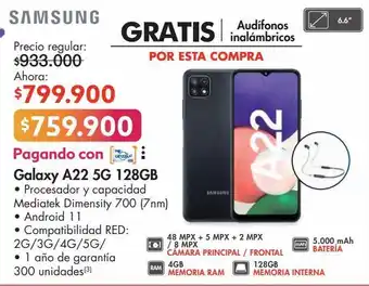 Metro Galaxy a22 5g 128gb oferta
