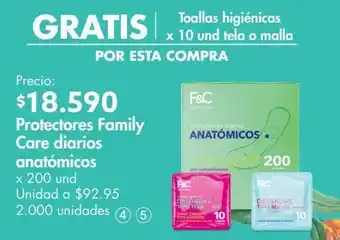 Metro Protectores family care diarios anatómicos x 200 und oferta