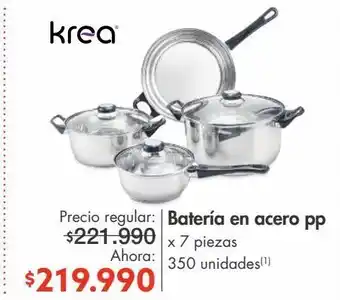 Metro Batería en acero krea 7 piezas oferta