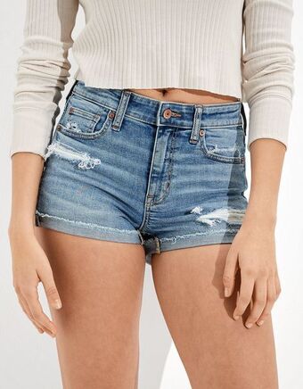 American Eagle Short ae stretch denim de tiro alto oferta