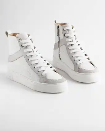 Chevignon Tenis de mujer en cuero, caña alta tipo botín - combinación cueros y texturas oferta