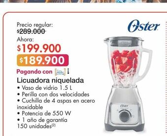 Metro Licuadora niquelada oferta