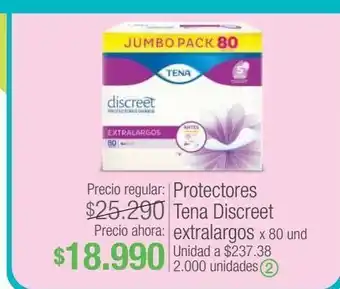 Jumbo Protectores tena discreet extralargos x 80un oferta