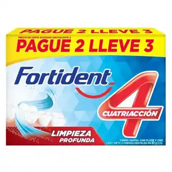 Metro Crema dental fortident limpieza profunda x3unds x85g c-u oferta