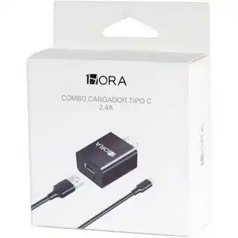 Falabella Cargador combo tipo c 2.4a carga rápida 1hora gar142 black oferta