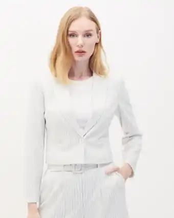 Julio Blazer corto lino a rayas oferta