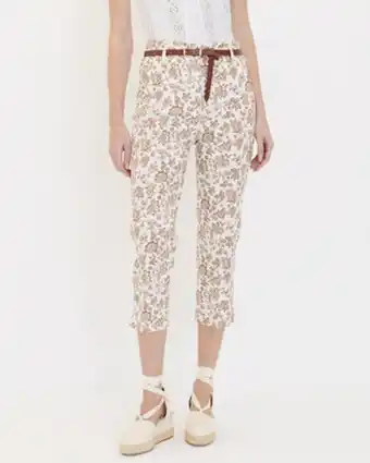 Julio Pantalón recto estampado floral con cinturón oferta