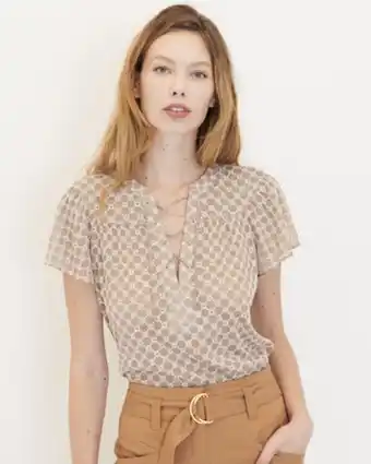 Julio Blusa jaretas tela bordada oferta
