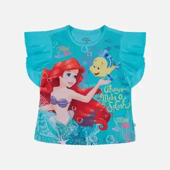 MIC Camiseta de niña, manga corta azul de la sirenita oferta