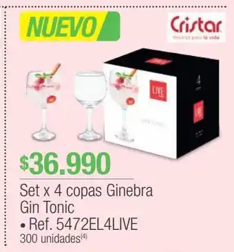 Jumbo Set x 4 copas ginebra gin tonic oferta