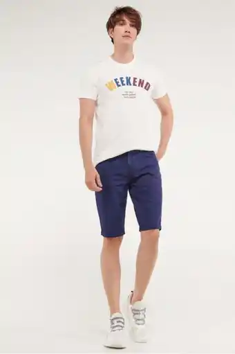 Koaj Bermuda azul intenso con dobladillo en mangas oferta