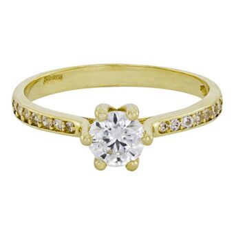 Kevin's Joyeros Anillo en oro amarillo de 18 kilates, con zircon central y decoración en zircones oferta