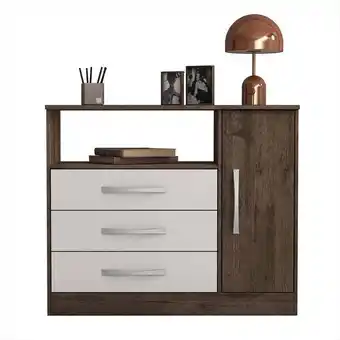 Éxito Comoda 3 cajones armario café blanco nt5075 oferta