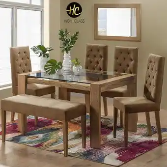 Éxito Juego de comedor 6 personas hc miguel angel beige oferta