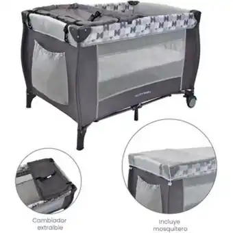 Linio Corral cuna bebé happy baby niza gris oferta