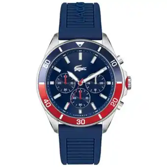 Kevin's Joyeros Reloj lacoste analogo, para hombre, tablero redondo color azul, estilo index, pulso silicona color azul, calendario, cronogra oferta