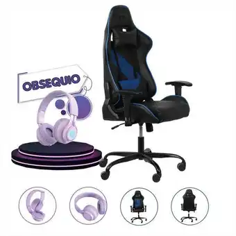 Éxito Silla gamer oficina ibiza giratoria ergonomica reclinable 180 grados azul oferta