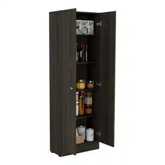 Estra Alacena deck, grafito y wengue, con cinco entrepaños para almacenamiento zf oferta