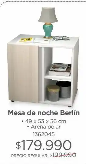 Easy Mesa de noche berlín • 49 x 53 x 36 cm • arena pola oferta