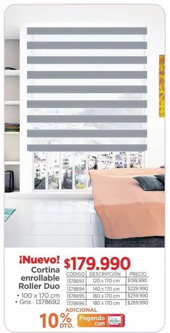 Easy Cortina enrollable roller duo • 100 x 170 cm • gris - oferta