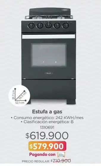 Easy Estufa a gas • consumo energético: 242 kwh/mes oferta
