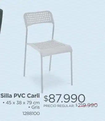 Easy Silla pvc carli • 45 x 38 x 79 cm • gris oferta