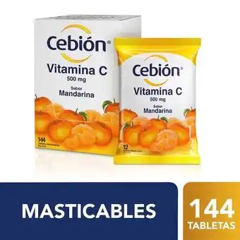 Locatel Cebion vitamina c sabor mandarina x 12 bolsas x 12 tabletas masticables oferta