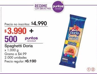 Metro Spaghetti doria x 1.000 g oferta