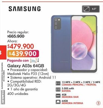 Metro Samsung galaxy a03s 64gb oferta