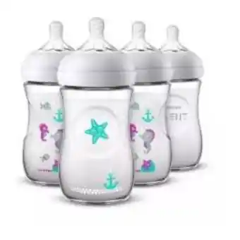 Falabella Set de 4 teteros decorados natural 9 onz avent scf659/47 oferta