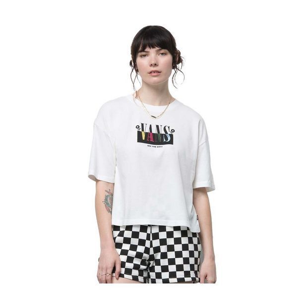 Vans Camiseta de algodón blanca always late relaxed box mujer vans oferta