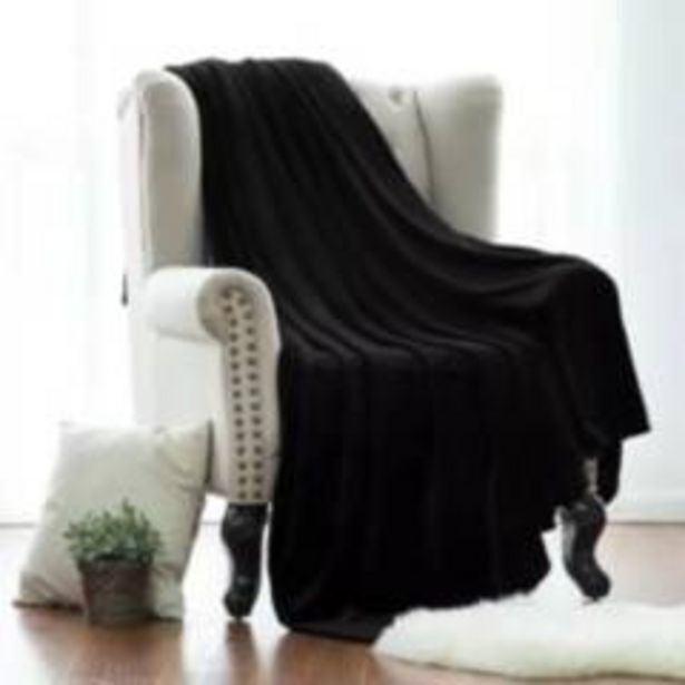 Falabella Cobija piel conejo negro liso semidoble oferta