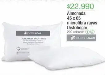 Jumbo Almohada 45 x 65 microfibra rayas distrihogar oferta
