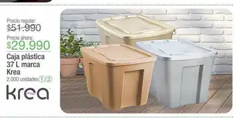 Jumbo Caja plástica 37 l marca krea oferta