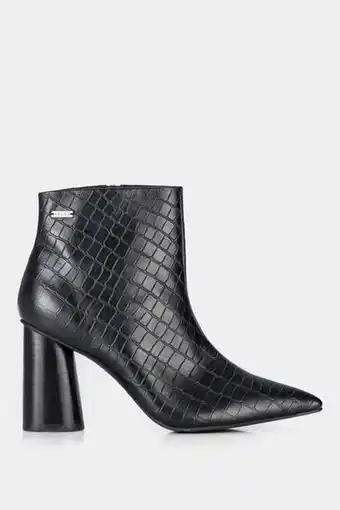 Vélez Botines ágata de cuero para mujer grabados con placa oferta