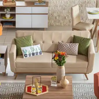 Muebles Jamar Sofá 3 puestos tanner eurolino marfil, natural oferta