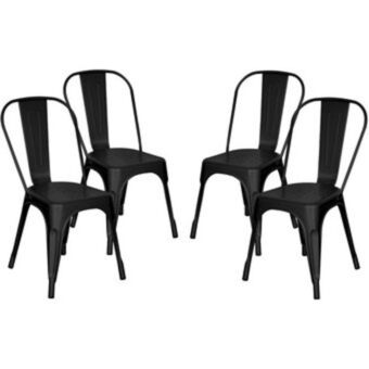 Linio Kit x4 sillas tolix acero comedor sala jardin bar restaurant oferta