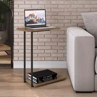 Muebles Jamar Mesa auxiliar palma natural oscuro, negro oferta