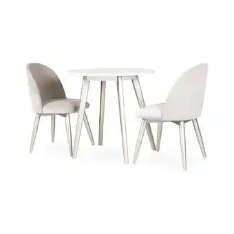 Muebles Jamar Comedor 2 puestos oslo circular velvet zarina beige, champaña poliuretano oferta