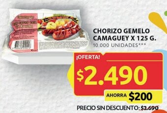 Ara CHORIZO GEMELO CAMAGUEY X 125 G. oferta