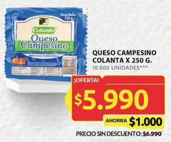 Ara QUESO CAMPESINO COLANTA X 250 G. oferta