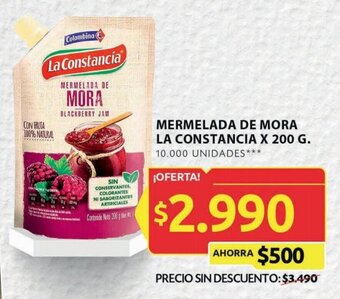 Ara MERMELADA DE MORA LA CONSTANCIA X 200 G. oferta