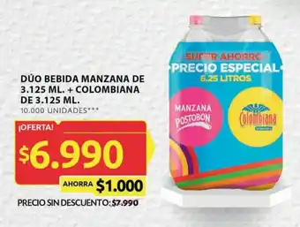 Ara DÚO BEBIDA MANZANA DE 3.125 ML. + COLOMBIANA DE 3.125 ML. oferta