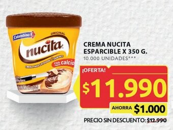 CREMA NUCITA ESPARCIBLE X 350 G.